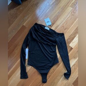 Brand New Princess Polly Antilles One Shoulder Bodysuit Black